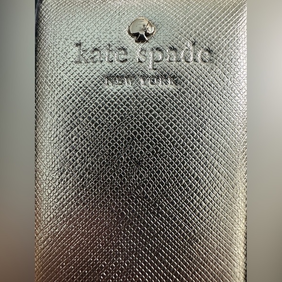 Kate Spade Leather Zippable Wallet Black W/Gold Classic & Clean - Picture 2 of 11